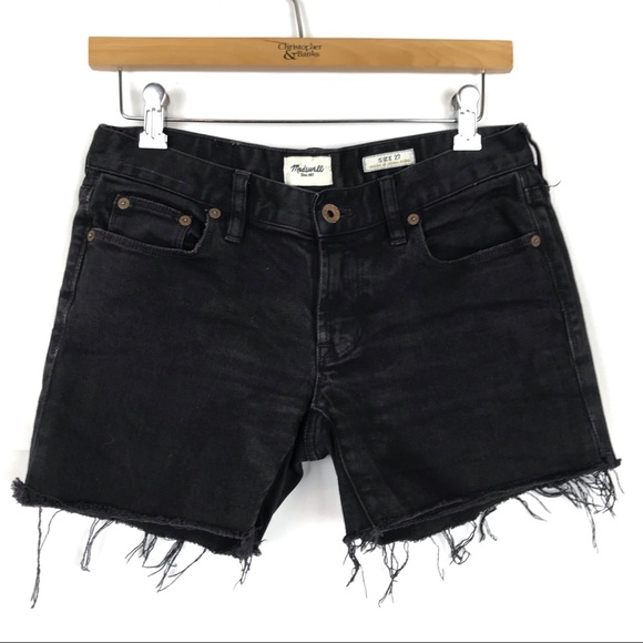 Madewell Pants - Madewell Black Denim Cut Off Shorts Size 27